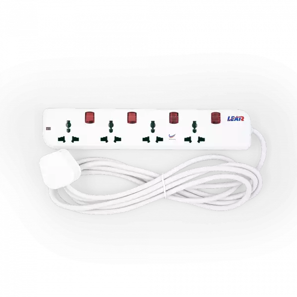 LEAR - Universal Trailing Socket - 4 Way 3M power cord - 13 amps