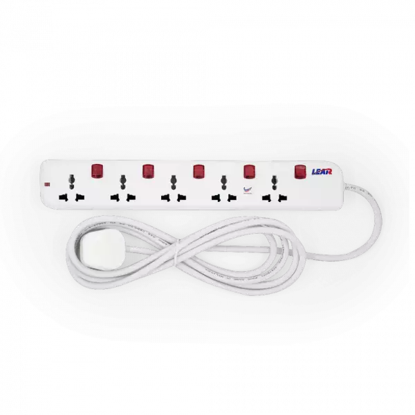 LEAR - Universal Trailing Socket - 5 Way 3M power cord - 13 amps